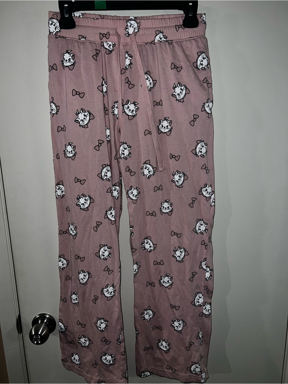 Womens ' Pink Cat Print Drawstring Lounge Pants